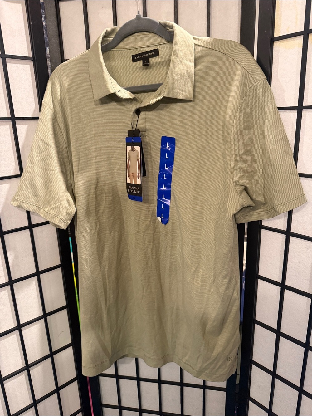 Banana Republic Men's Polo Shirt in Olive Green
